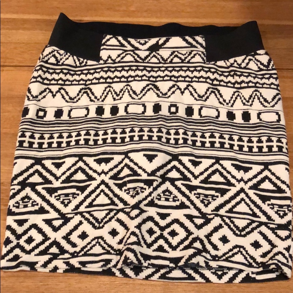 Black and white tribal skirt
